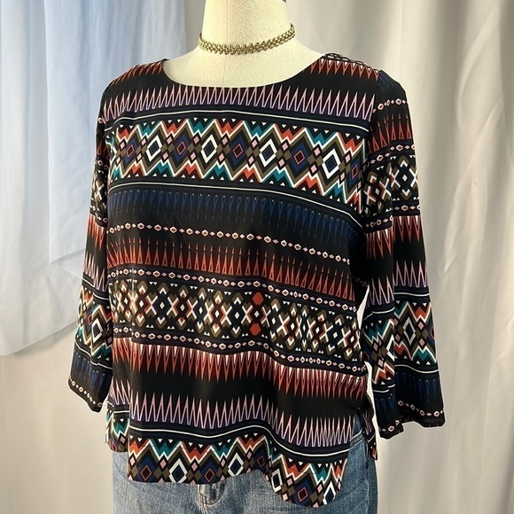 19 Cooper Tops - 19 Cooper Aztec 3/4 sleeve blouse size xl